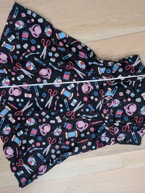 Revival Fabricholic Curve Dress NWT Sewing Print Belted Size 20